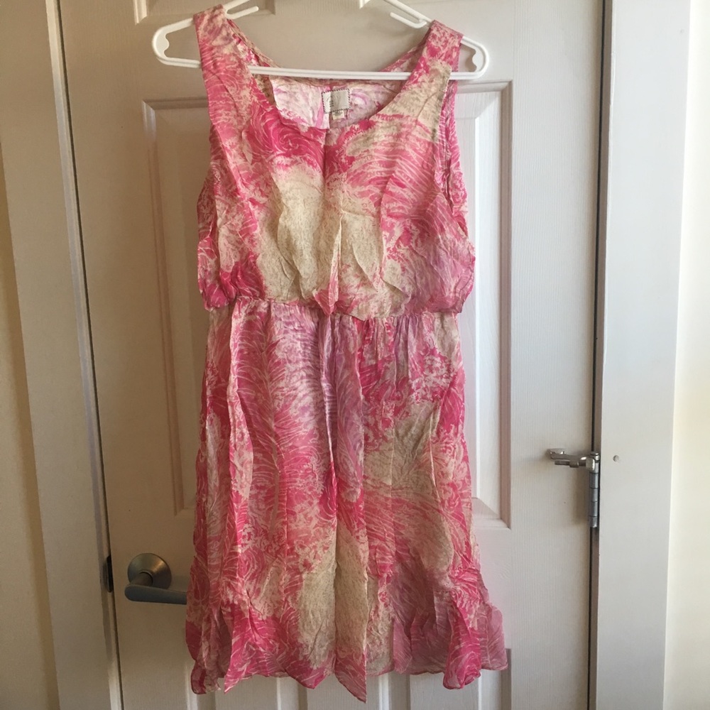 Beautiful silk pink print dress